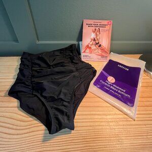 Shapermint Essentials High-Waisted Control Bikini Bottom- Black-Size Medium